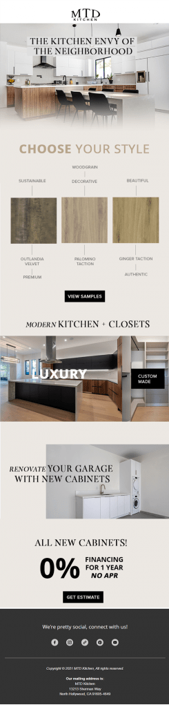 The kitchen envy of the neighborhood email campaign by Paris Nasseri