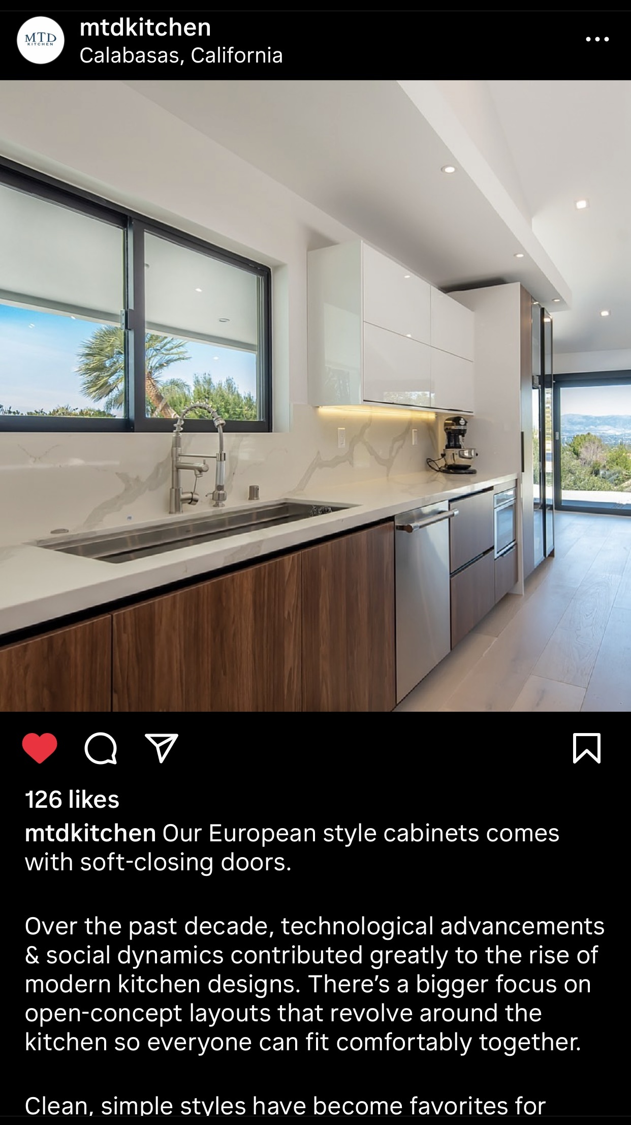 Social Media Management for MTD Kitchen by Paris Nasseri